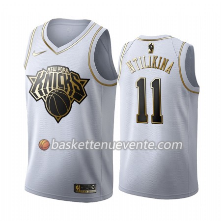 Maillot Basket New York Knicks Frank Ntilikina 11 2019-20 Nike Blanc Golden Edition Swingman - Homme